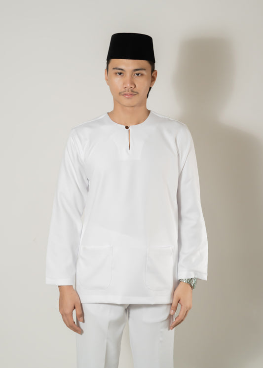 Baju Melayu Teluk Belanga White Clearance Sale