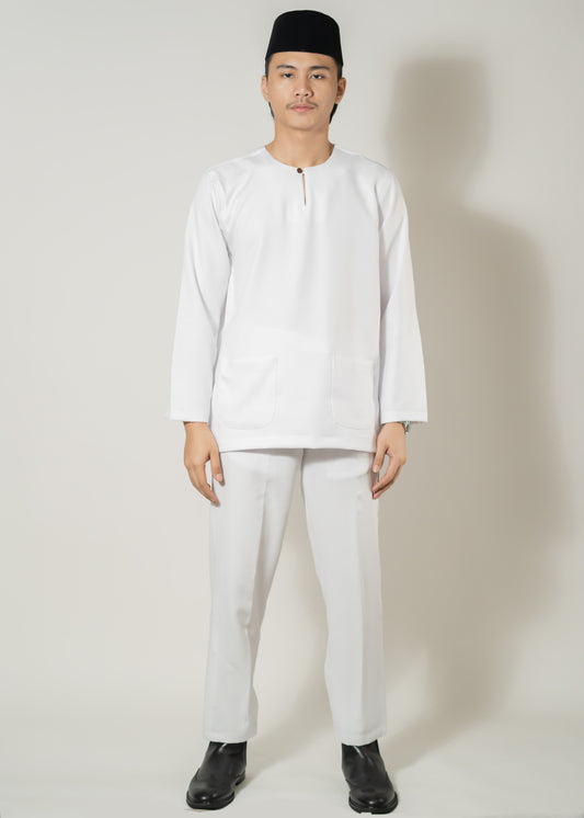Baju Melayu Teluk Belanga White Clearance Sale