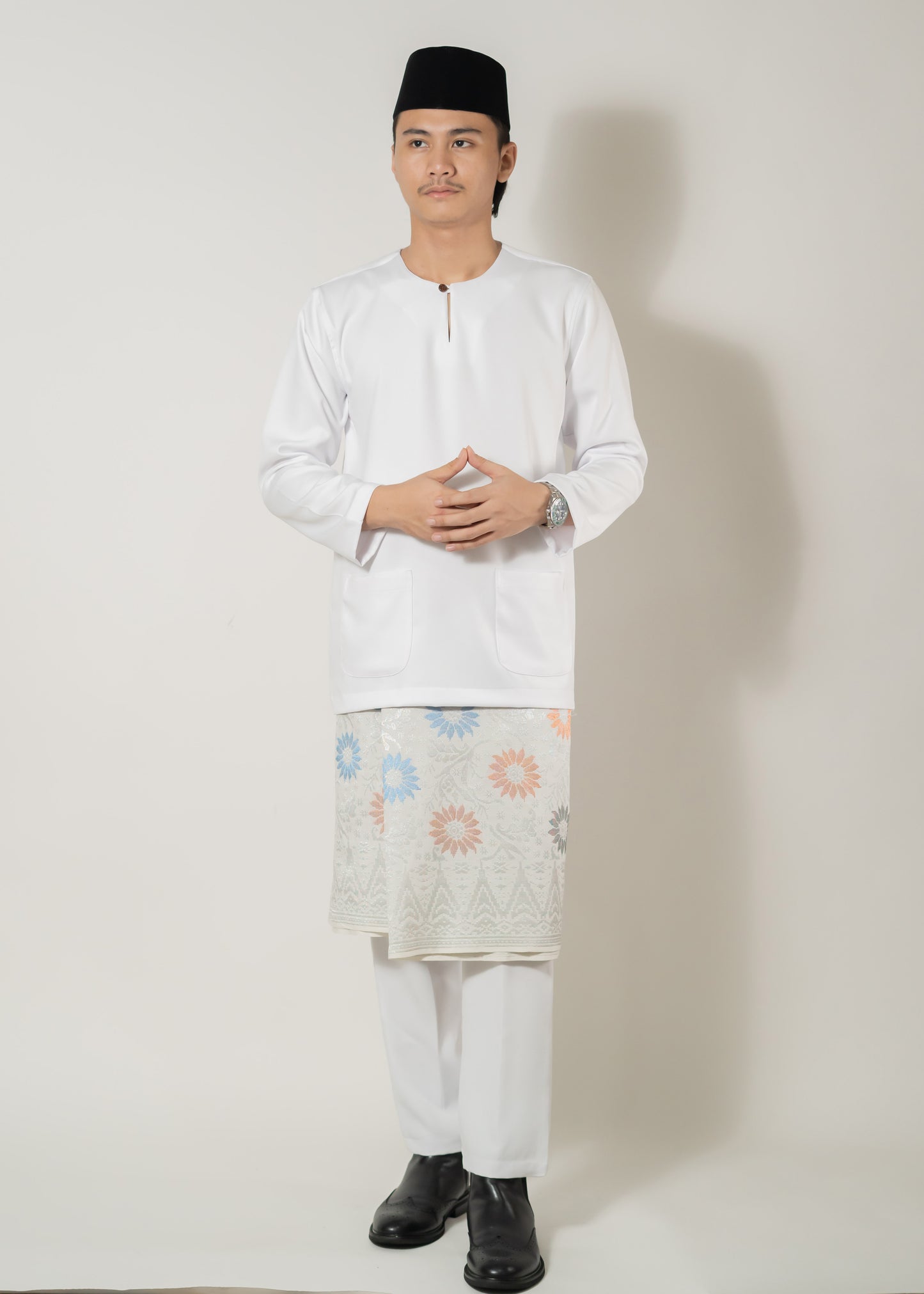 Baju Melayu Teluk Belanga White Clearance Sale