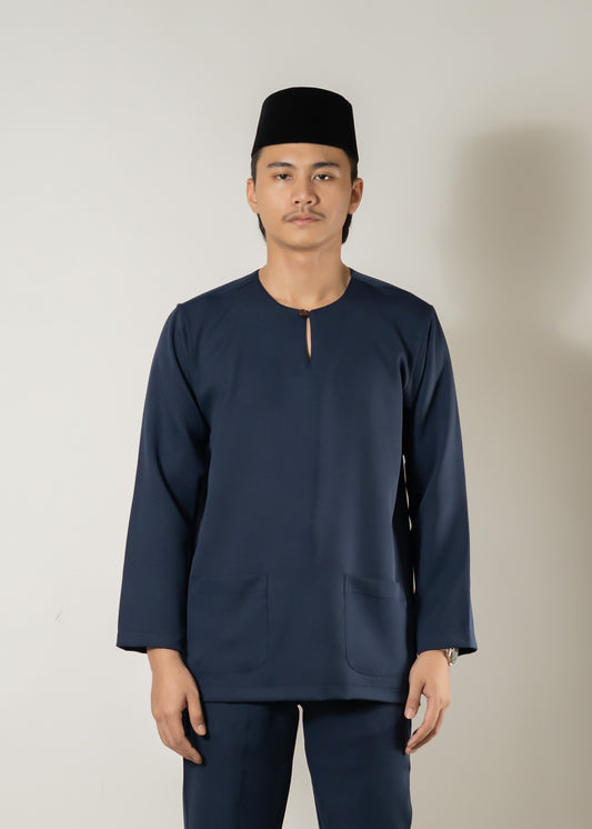 Baju Melayu Teluk Belanga Navy Blue Clearance Sale