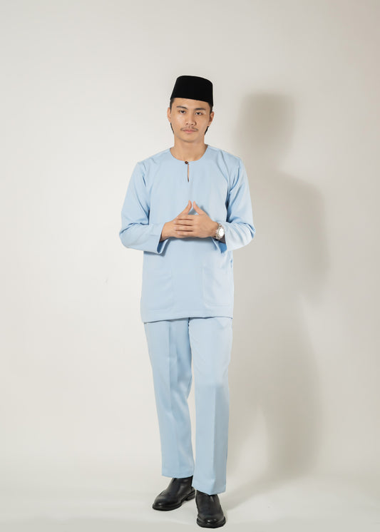 Baju Melayu Teluk Belanga Baby Blue Clearance Sale