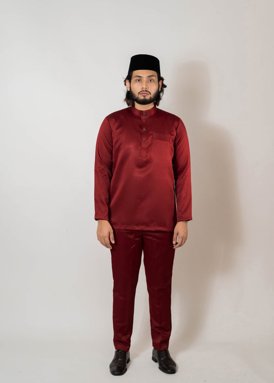 Baju Melayu Duchess Maroon Clearance Sale