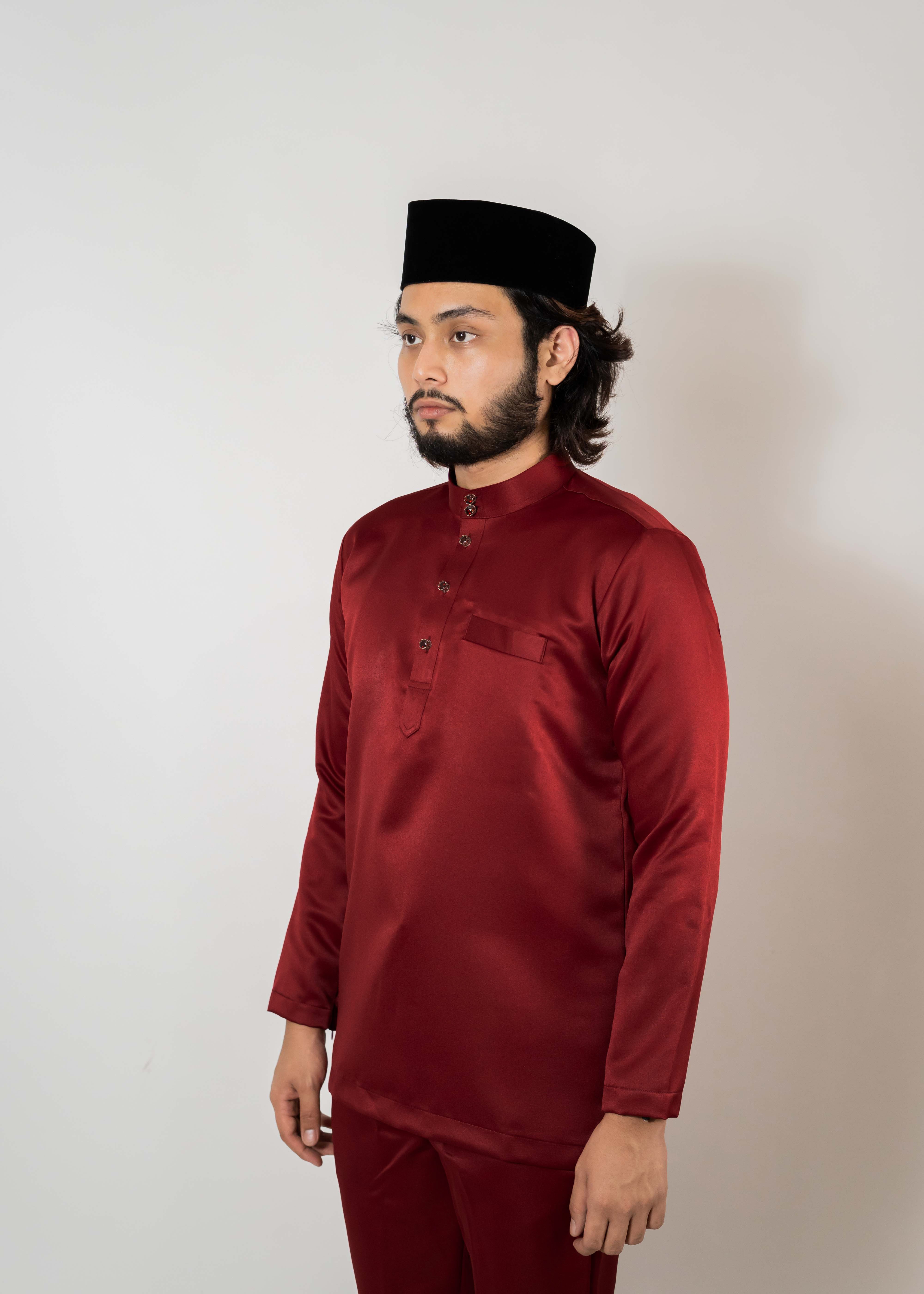 Baju Melayu Duchess Maroon Clearance Sale – SampinKL