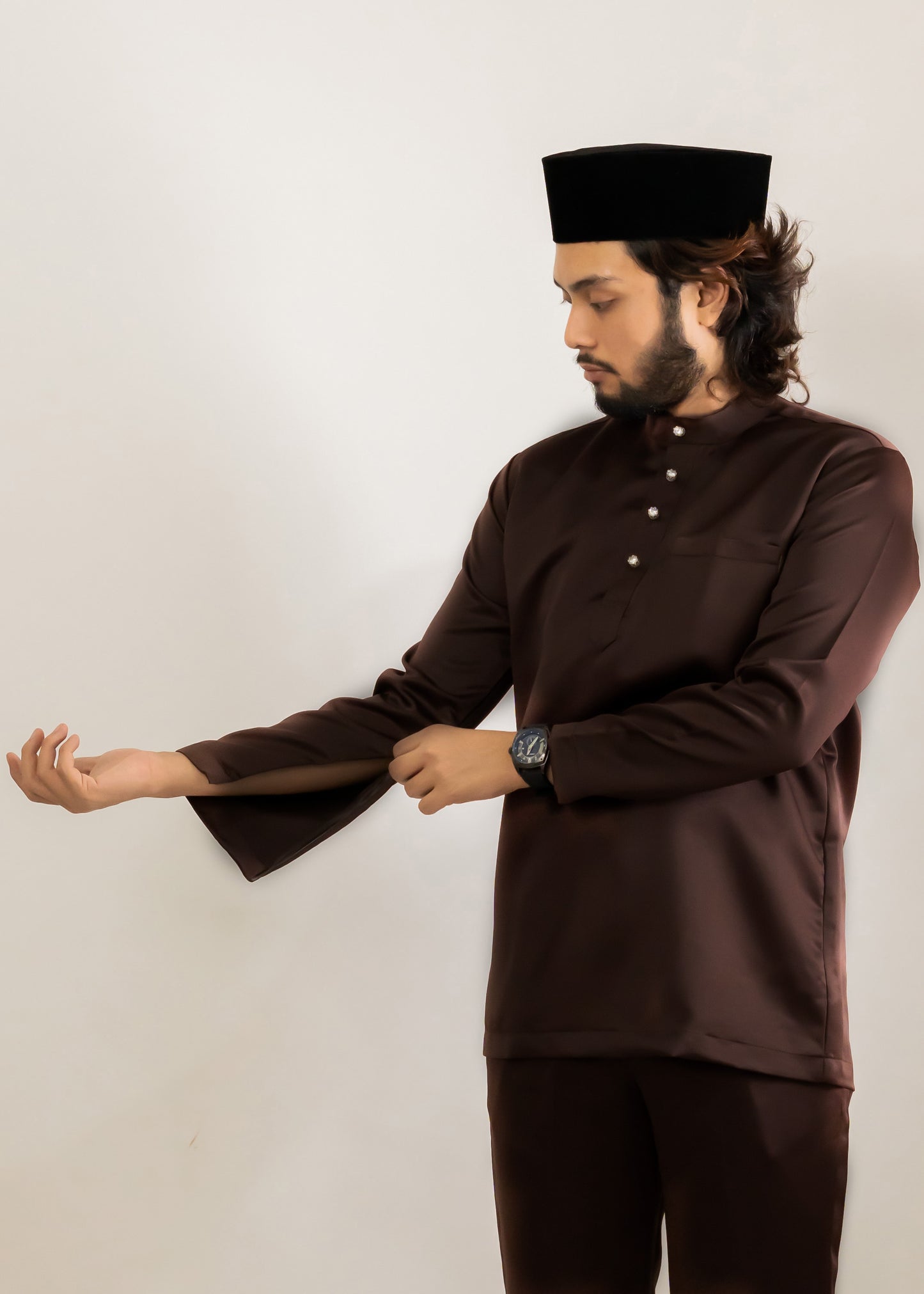 Baju Melayu Duchess Dark Brown Clearance Sale