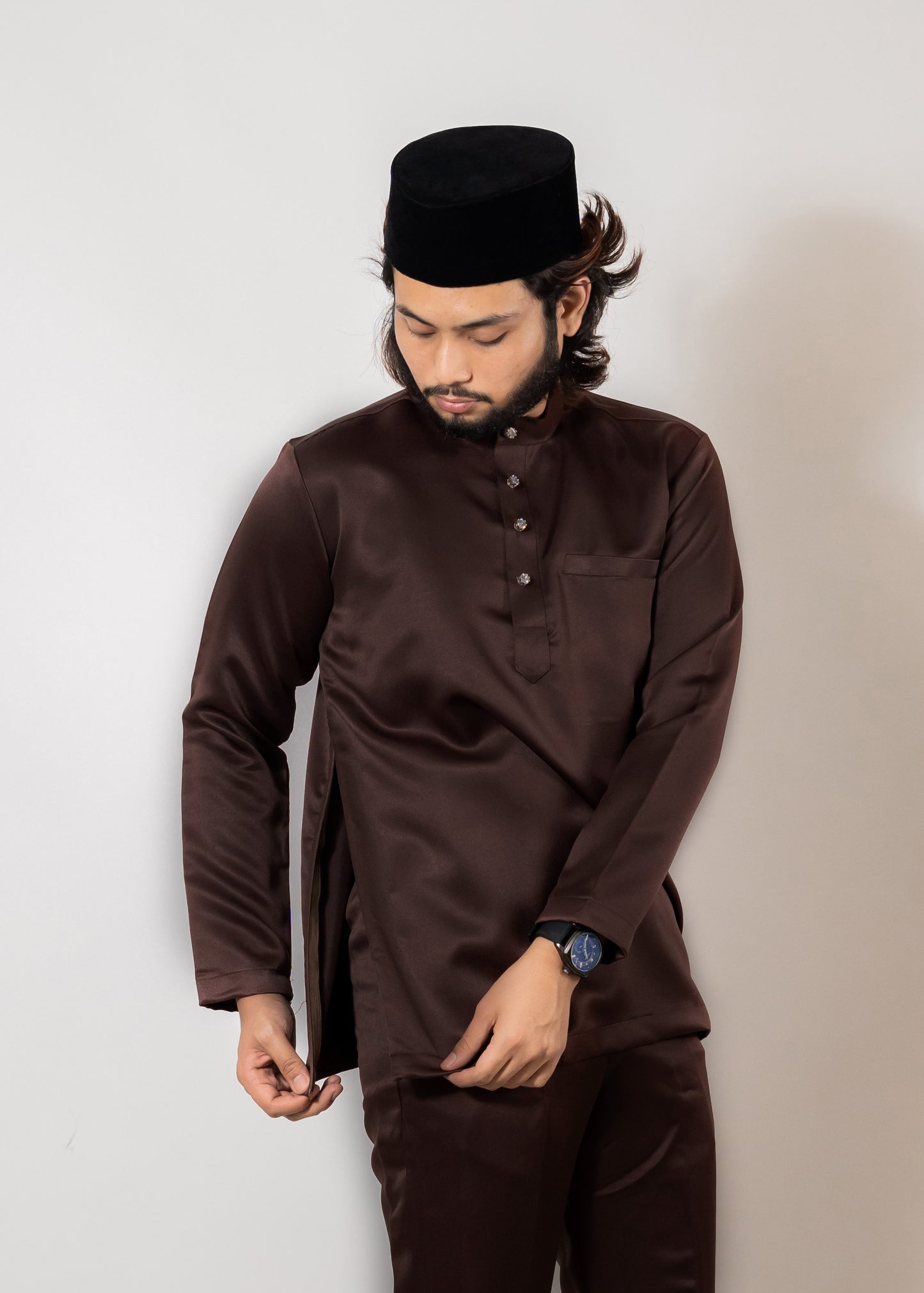Baju Melayu Duchess Dark Brown Clearance Sale