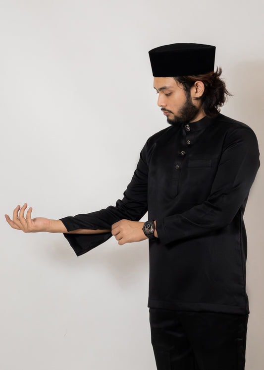 Baju Melayu Duchess Black Clearance Sale