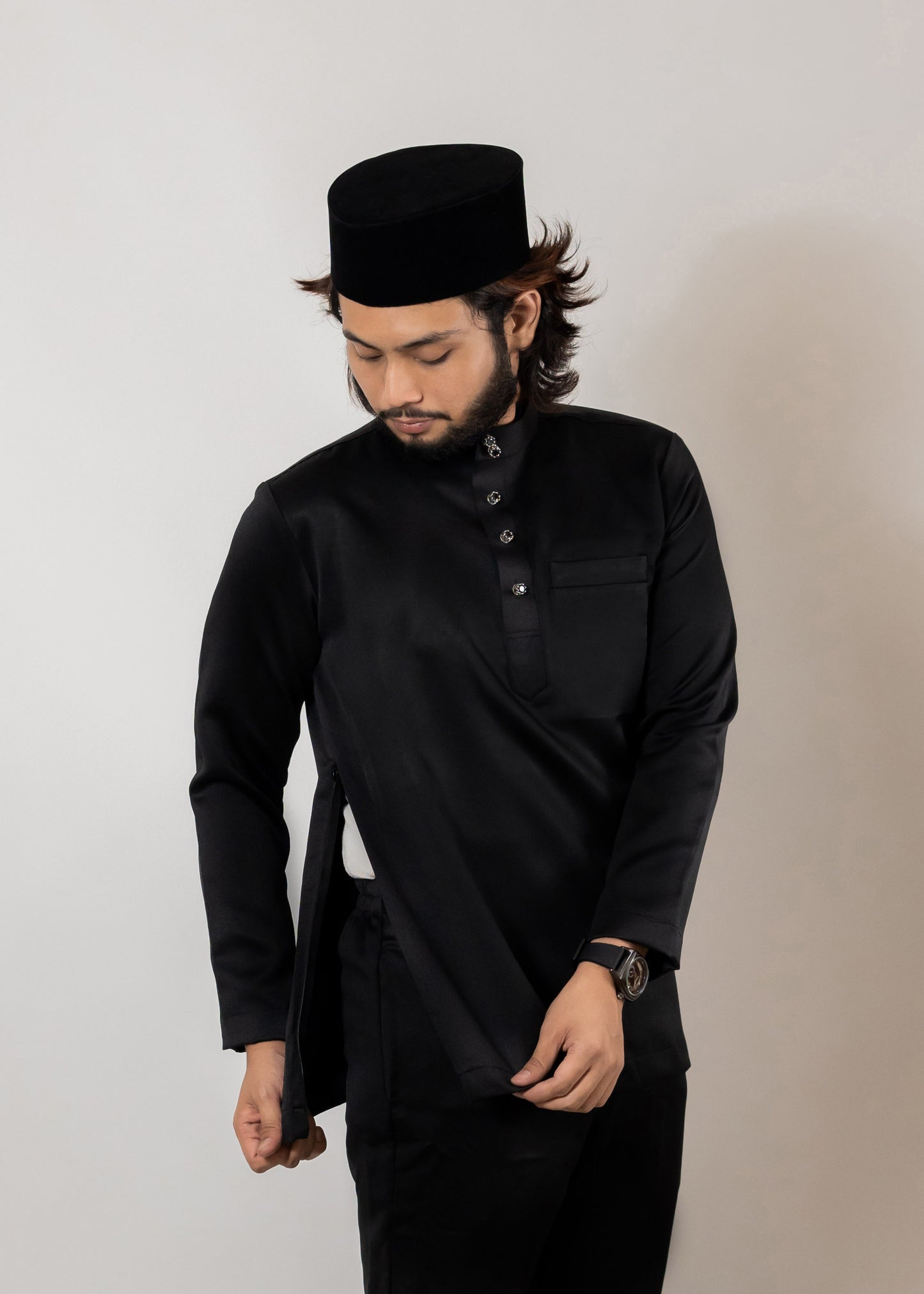 Baju Melayu Duchess Black Clearance Sale
