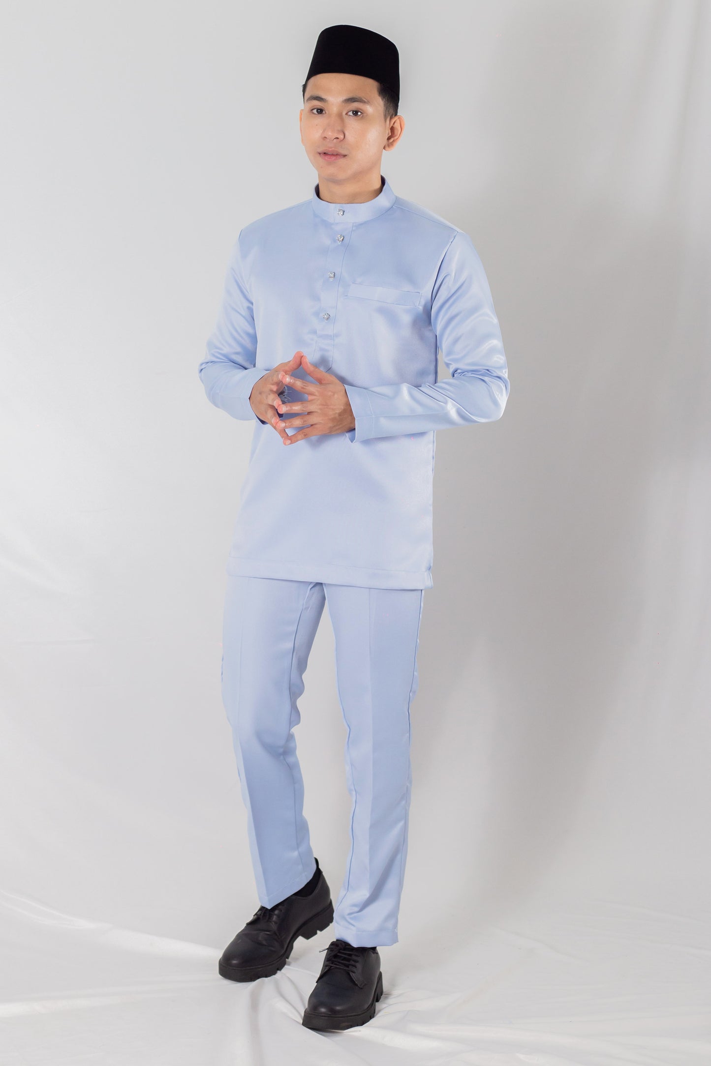 Baju Melayu Soft Blue