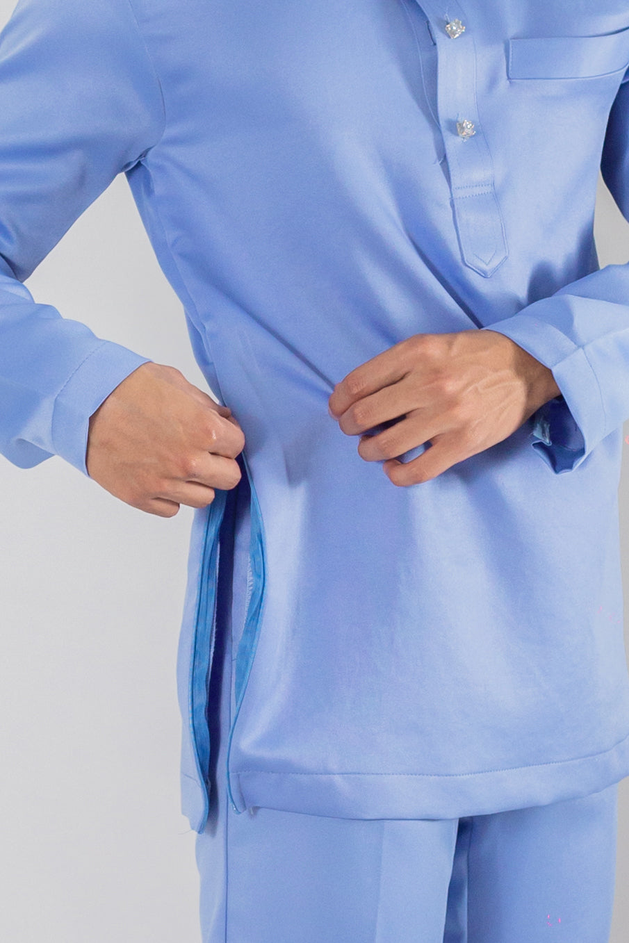 Baju Melayu Steel Blue Clearance Sale