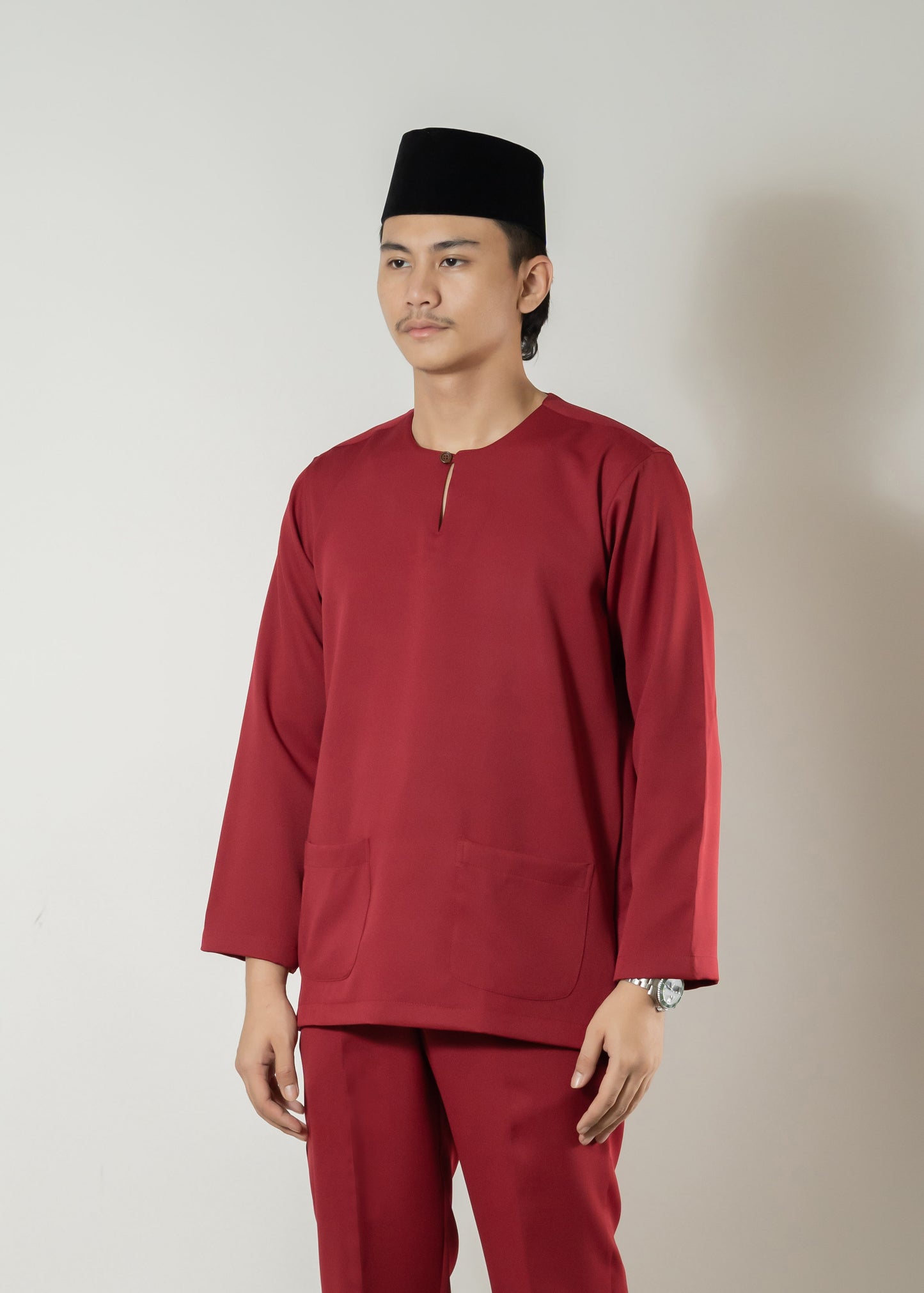 Baju Melayu Teluk Belanga Maroon Clearance Sale