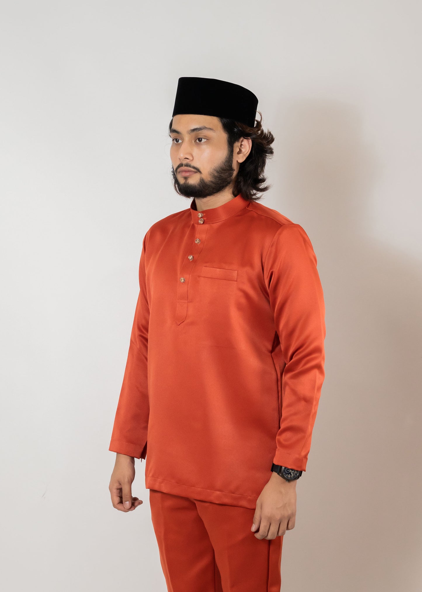 Baju Melayu Duchess Orange Brick Clearance Sale