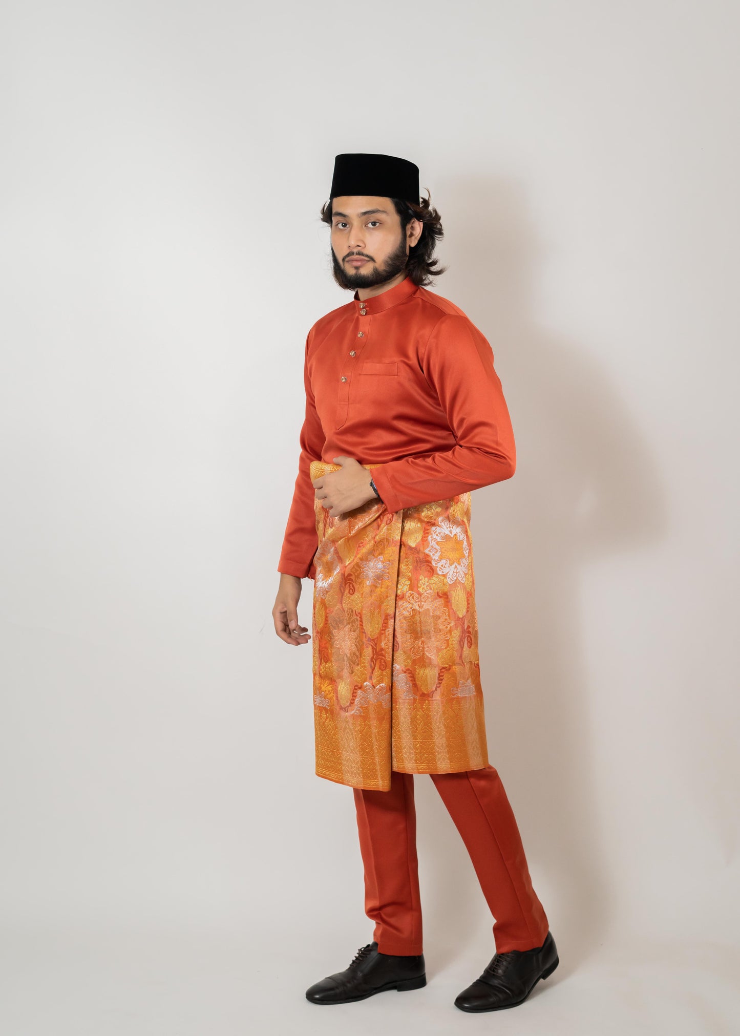 Baju Melayu Duchess Orange Brick Clearance Sale