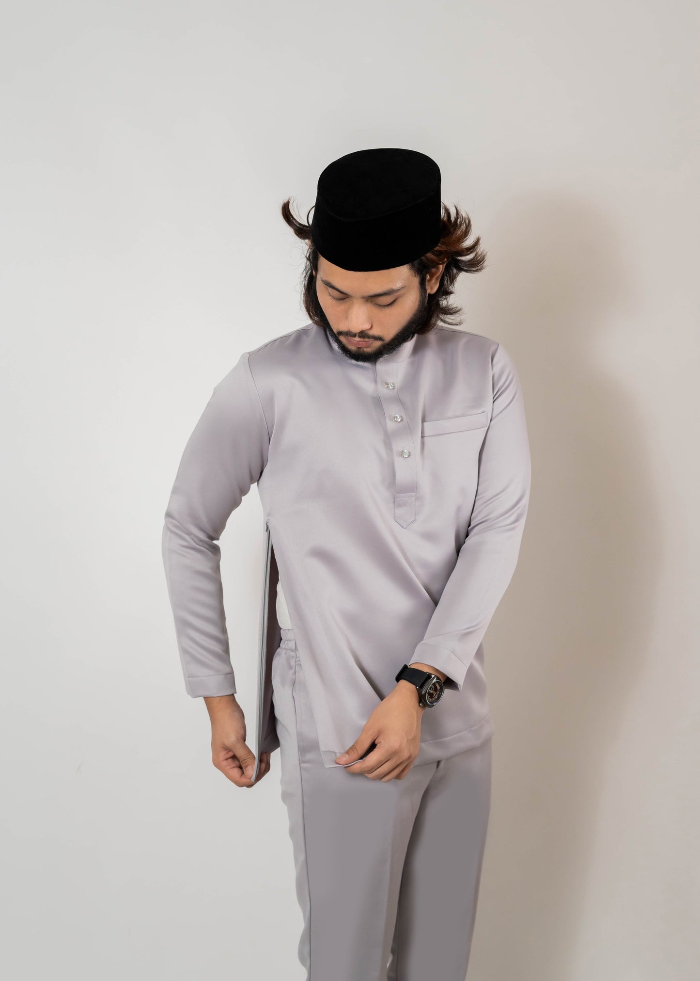 Baju Melayu Duchess Grey Clearance Sale