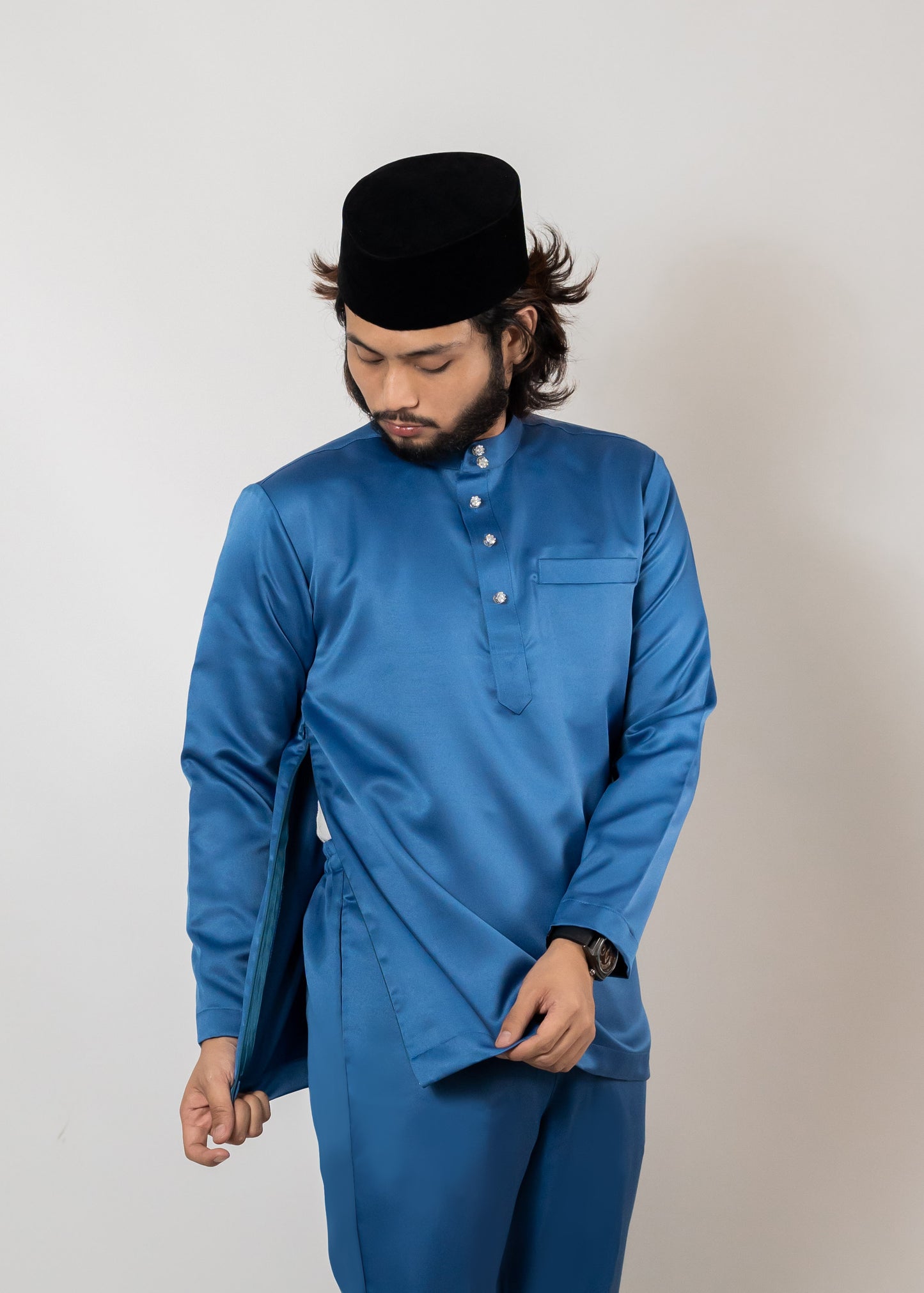 Baju Melayu Duchess Dust Blue Clearance Sale