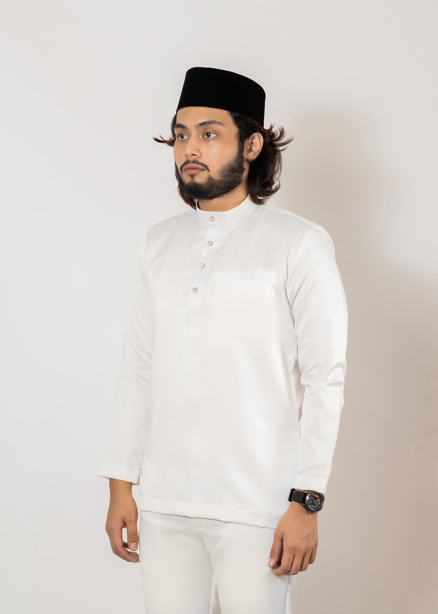 Baju Melayu Off White Orangish Clearance Sale