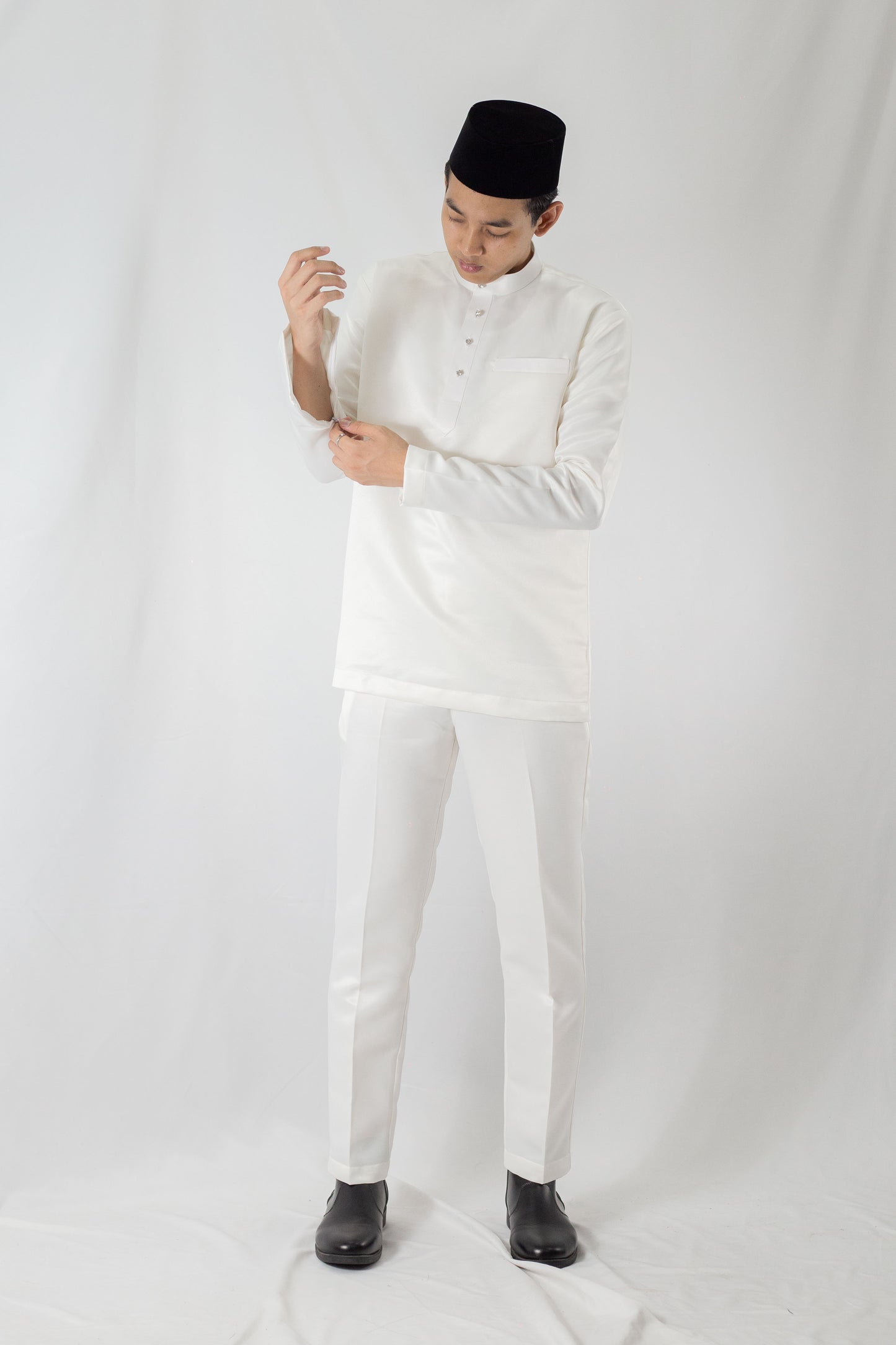 Baju Melayu Off White Orangish Clearance