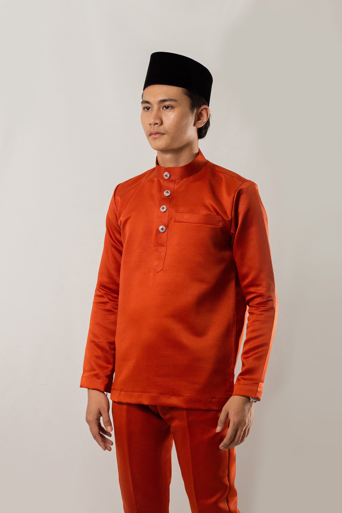 Baju Melayu Orange Brick