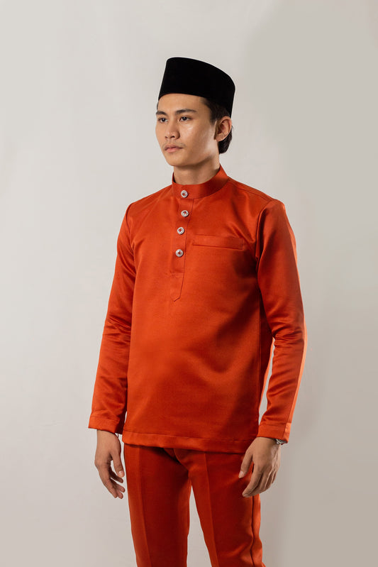 Baju Melayu Orange Brick