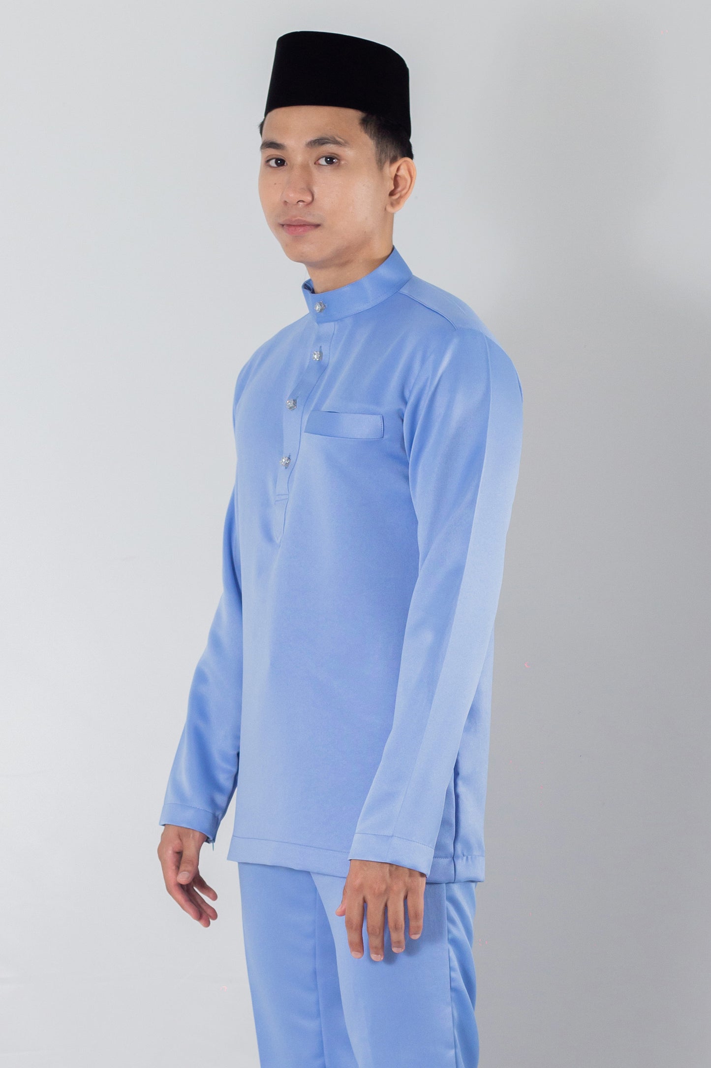 Baju Melayu Steel Blue